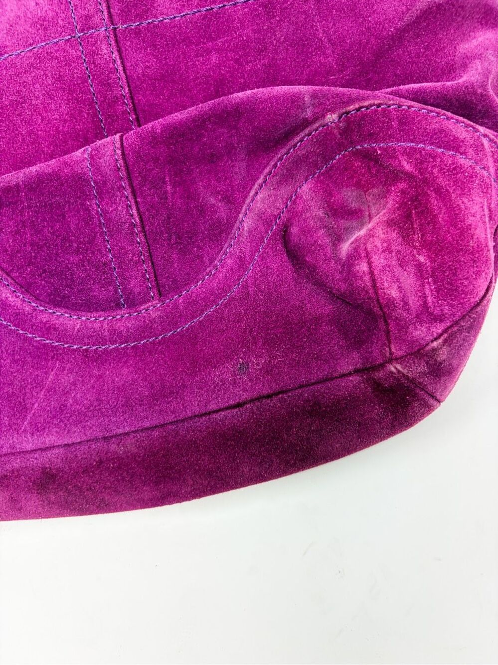 Vintage Coach Hampton Bucket Berry Purple Suede Leather Shoulder Bag VGUC - Picture 10 of 10